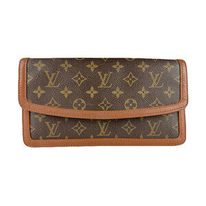 Louis Vuitton Clutch Bag Monogram Pochette Dam Canvas Brown